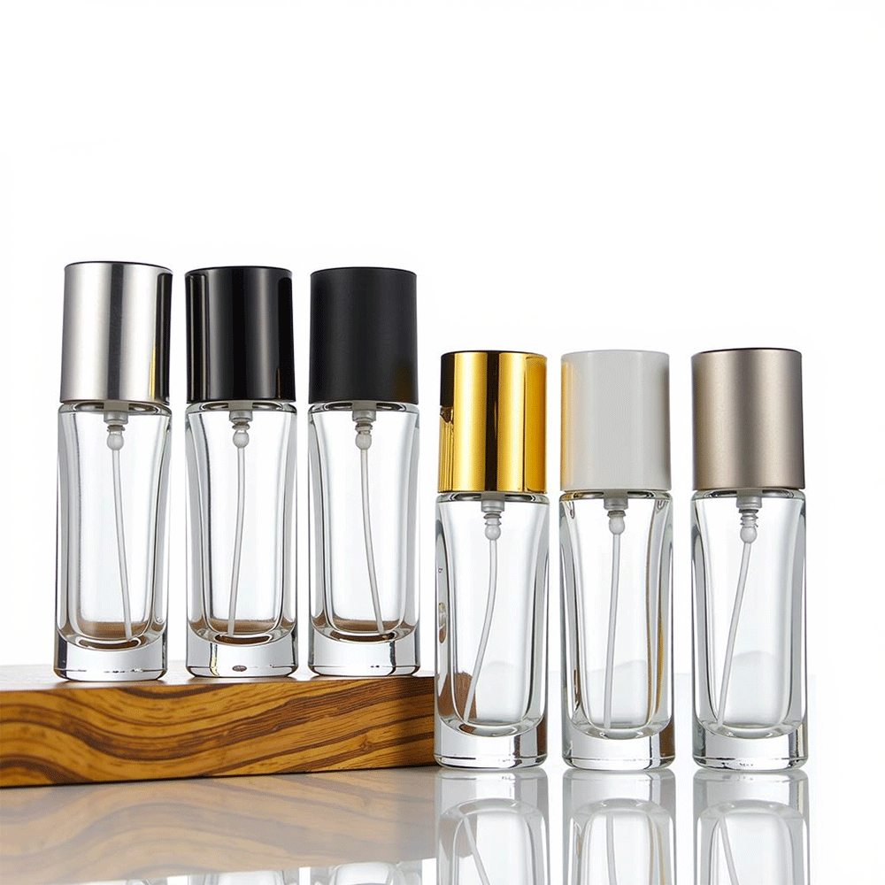 Cylinder Refillable 15ml Clear Travel Spray Containers Sample Perfume Bottles