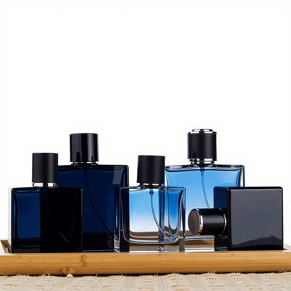 100ml High-Grade Glass Perfume Bottle Square Shape Pump Sprayer