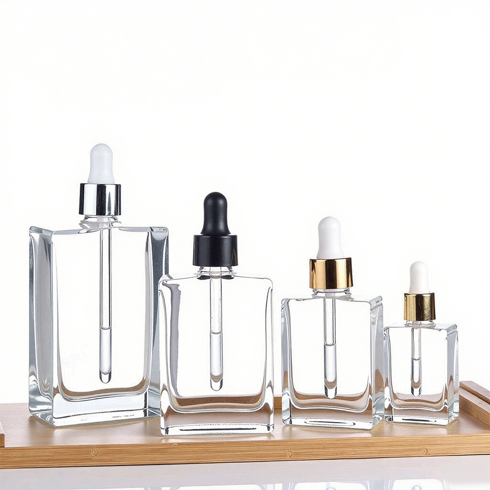 Transparent Glass Dropper 5ml 10ml 15ml 20ml 30ml 50ml 100ml Empty Cosmetic Bottles