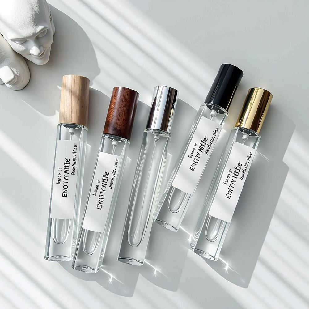 Mini Empty Clear 10ml Cylinder Glass Round Square Perfume Bottle